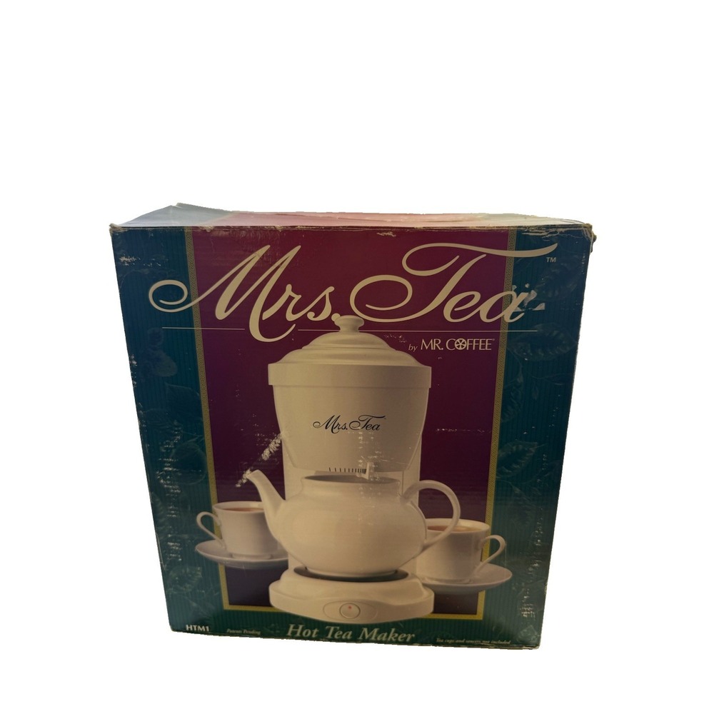 Mrs Tea by Mr Coffee - Hot Tea Maker 6 Cup Ceramic Pot White Vintage Open Box